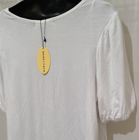 Mesh+Lace Tee Shirt. - Picture 6 of 8